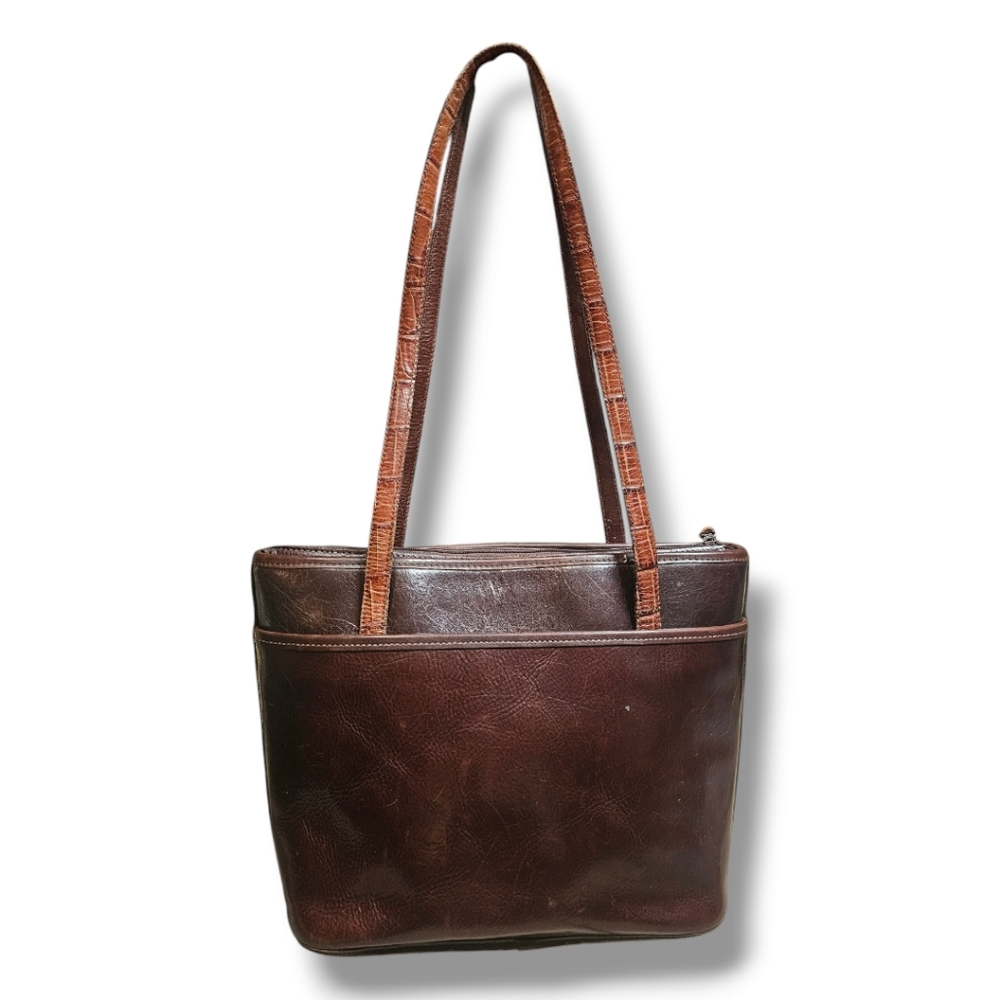 Brighton Vintage Leather Embossed Shoulder Bag - Picture 4 of 7